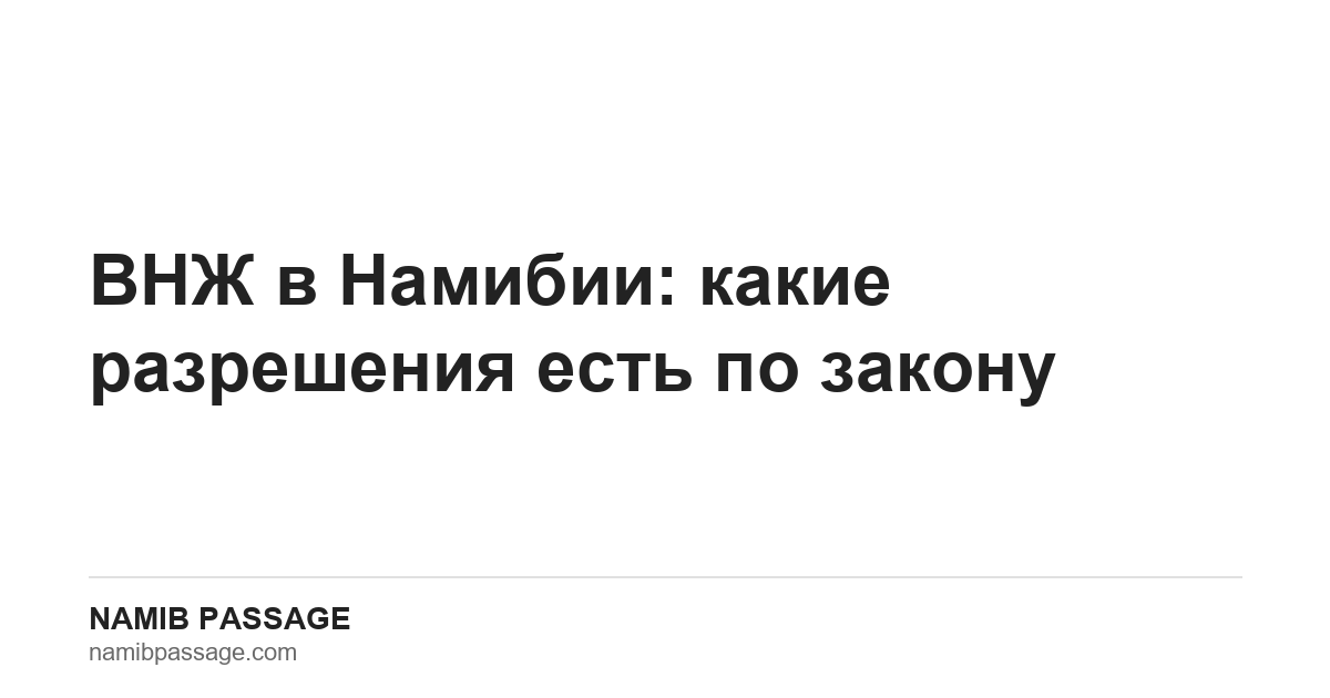 ВНЖ в Намибии: какие разрешения есть по закону — Namib Passage